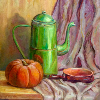 Groene theepot